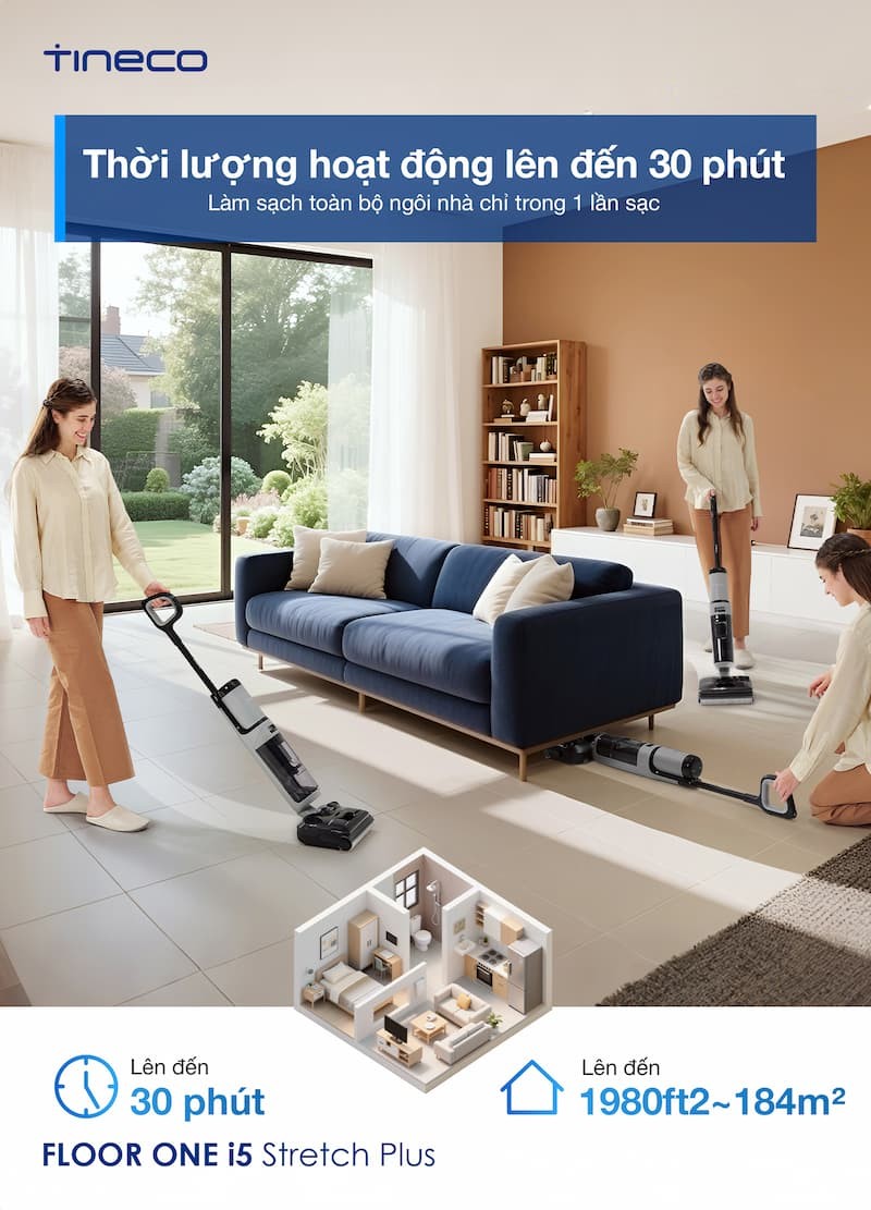 Ưu điểm nổi bật Tineco Floor One i5 Stretch Plus