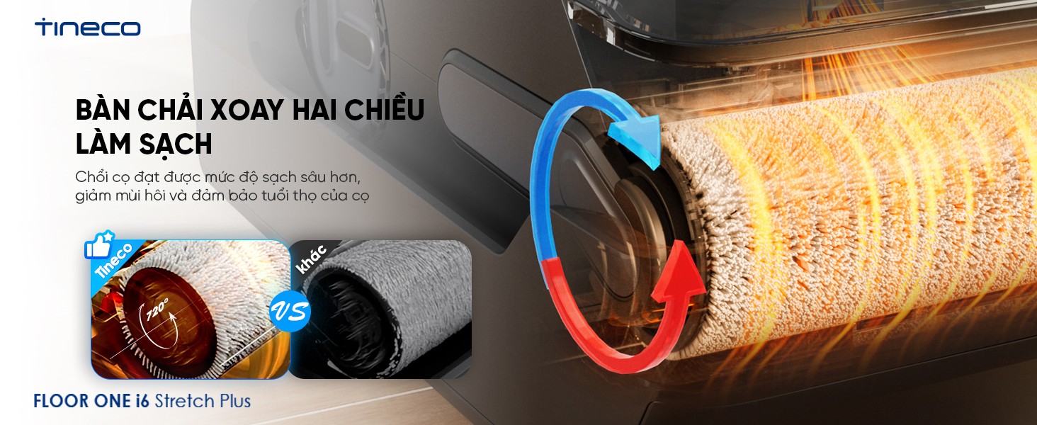 Đặc điểm nổi bật Máy hút bụi lau sàn khô ướt Tineco Floor One i6 Stretch Plus