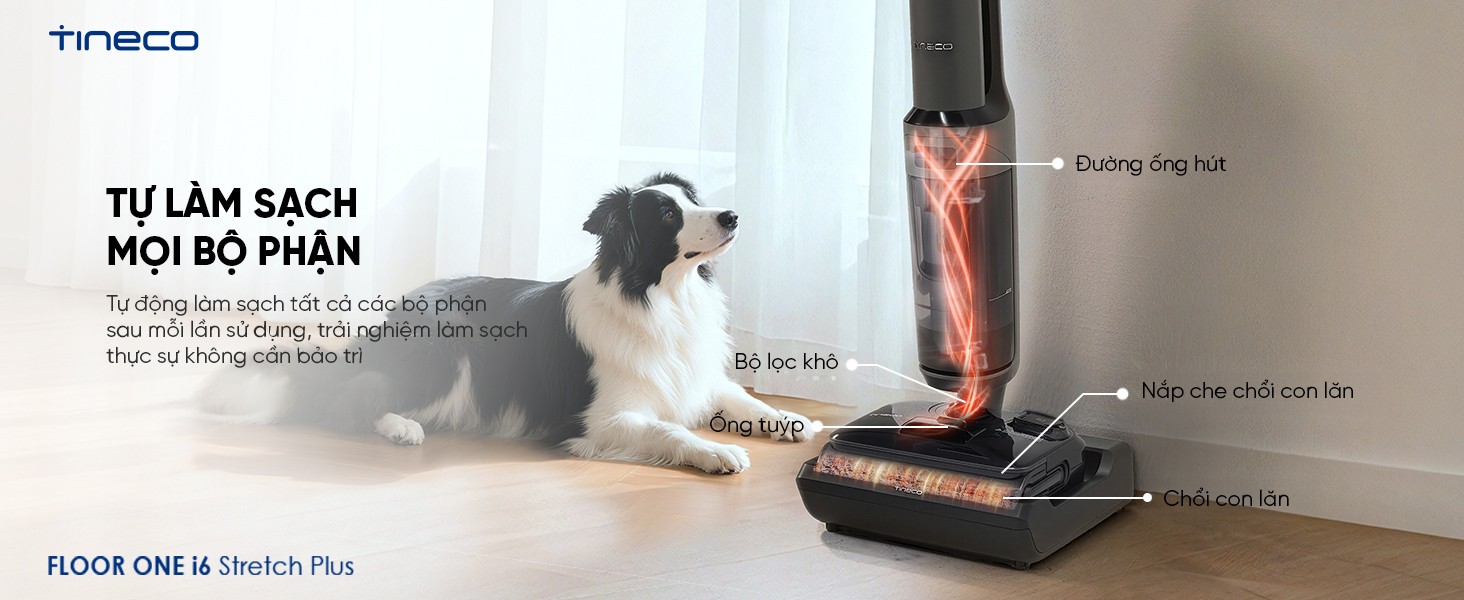 Đặc điểm nổi bật Máy hút bụi lau sàn khô ướt Tineco Floor One i6 Stretch Plus