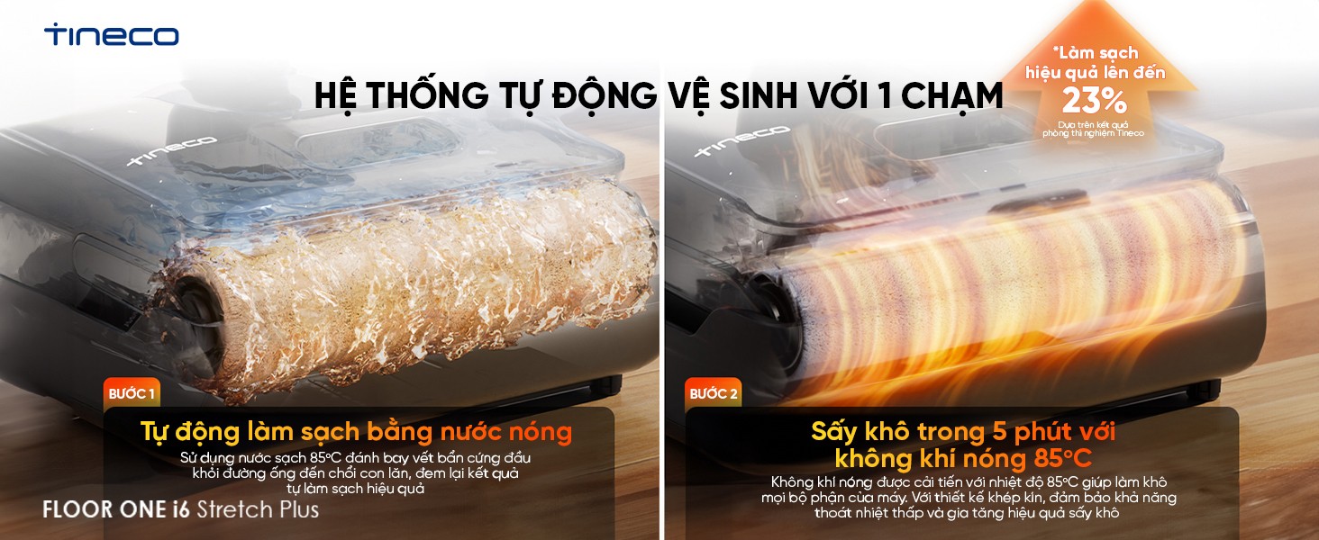 Đặc điểm nổi bật Máy hút bụi lau sàn khô ướt Tineco Floor One i6 Stretch Plus