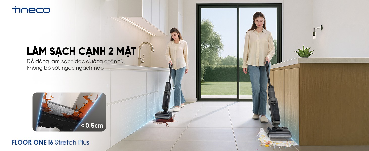 Đặc điểm nổi bật Máy hút bụi lau sàn khô ướt Tineco Floor One i6 Stretch Plus