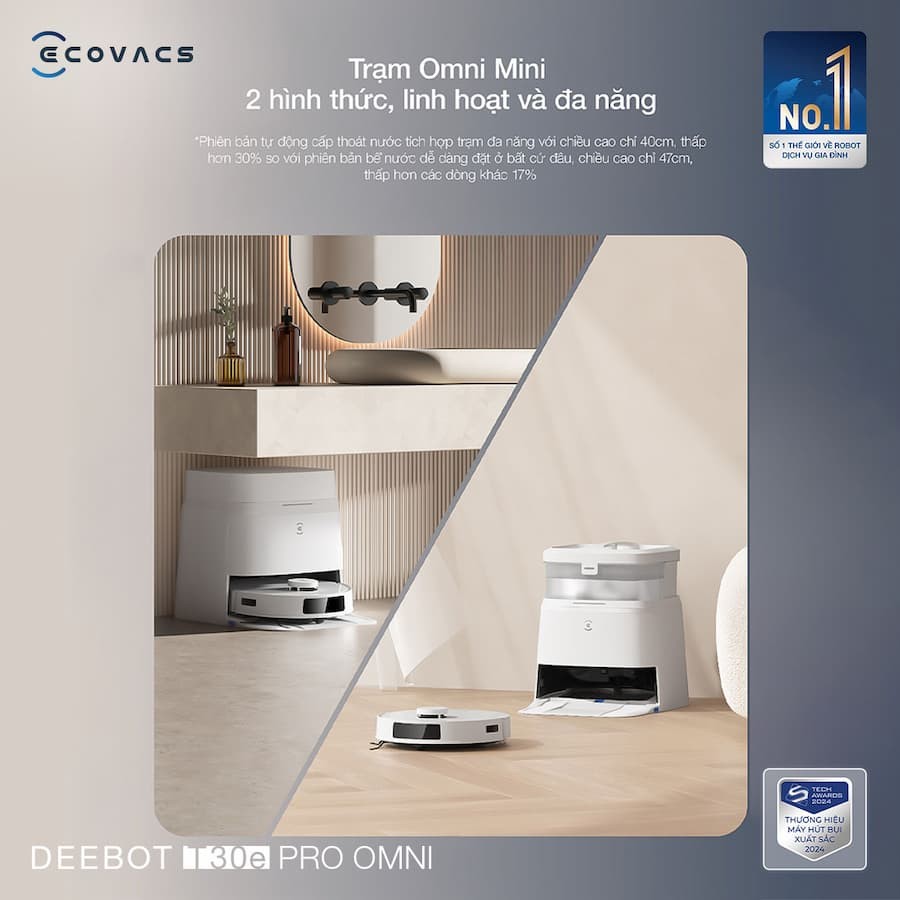 Trạm sạc OMNI đa năng Ecovacs Deebot T30e Pro Omni
