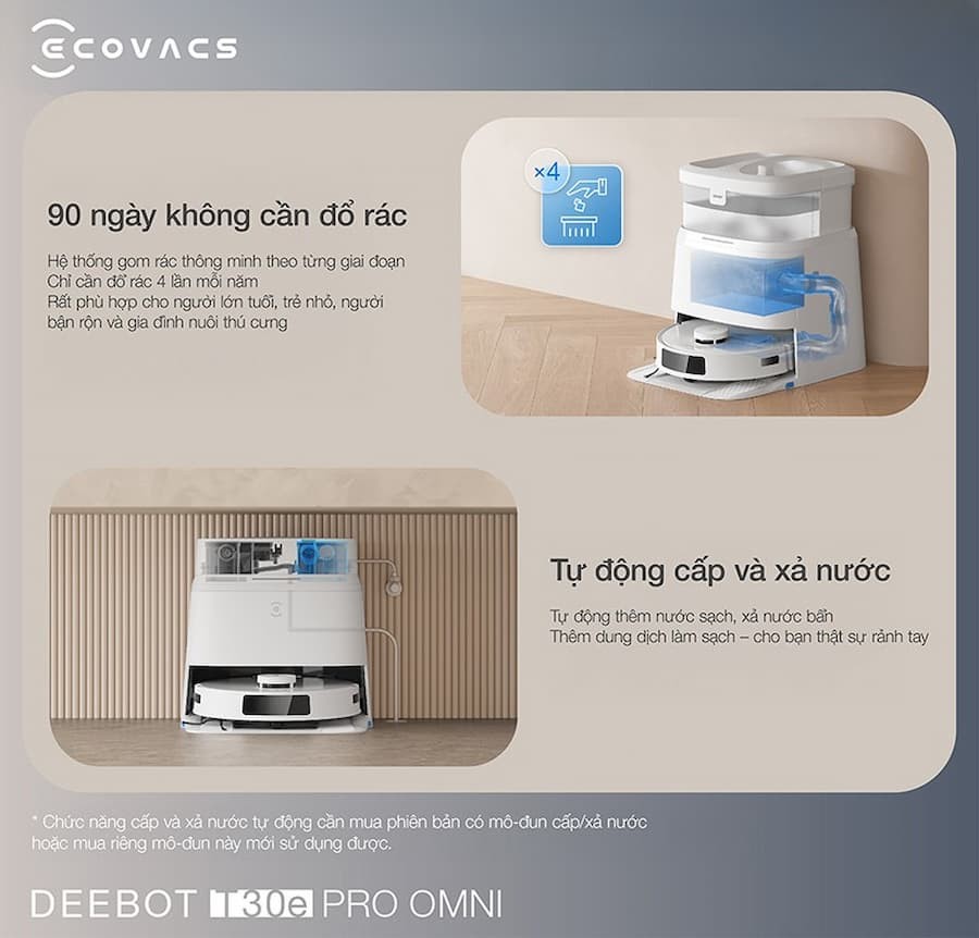 Trạm sạc OMNI đa năng Ecovacs Deebot T30e Pro Omni