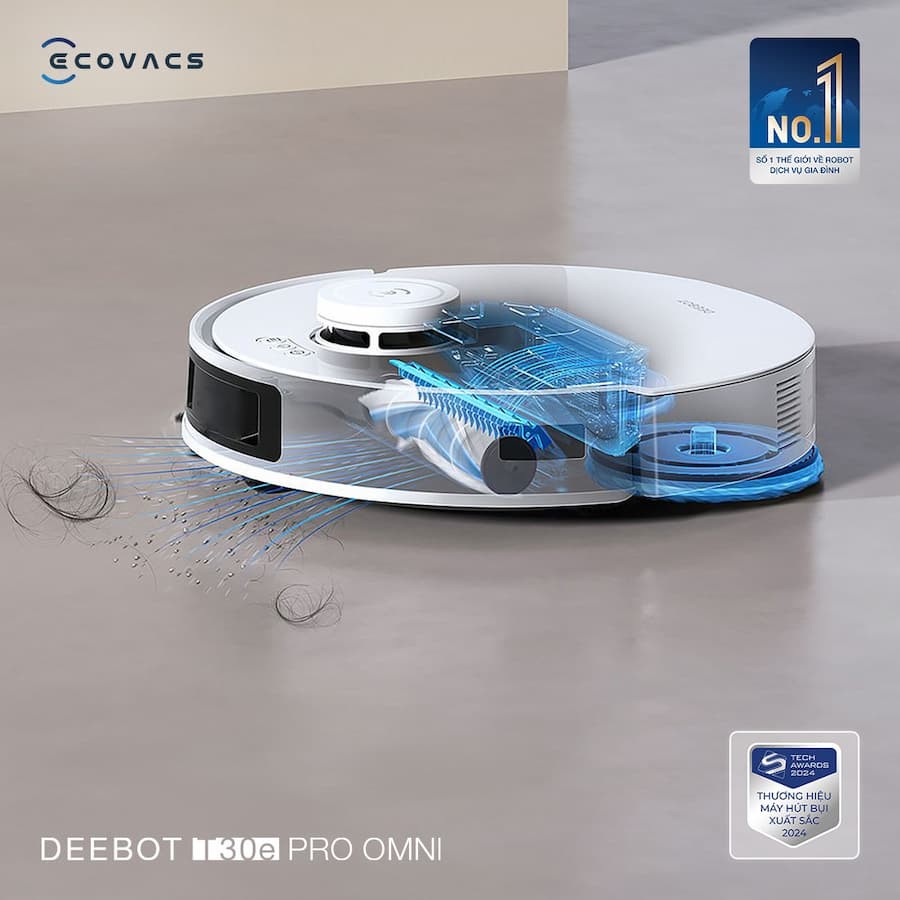 Hiệu suất làm sạch đột phá Robot hút bụi lau sàn Ecovacs Deebot T30e Pro Omni