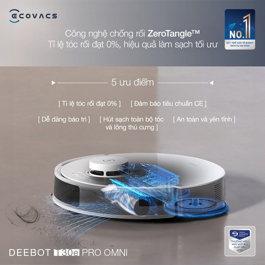 Công nghệ điều hướng thông minh Robot hút bụi lau nhà Deebot T30e Pro Omni