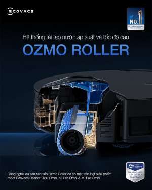 OZMO Roller - Chuẩn mực mới trong công nghệ làm sạch trên Robot hút bụi cao cấp!