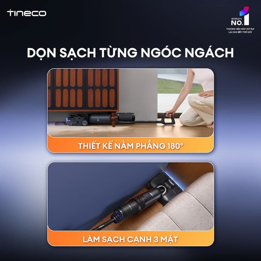 Tính năng nổi bật Máy hút bụi lau nhà Tineco FLOOR ONE S7 Stretch Steam