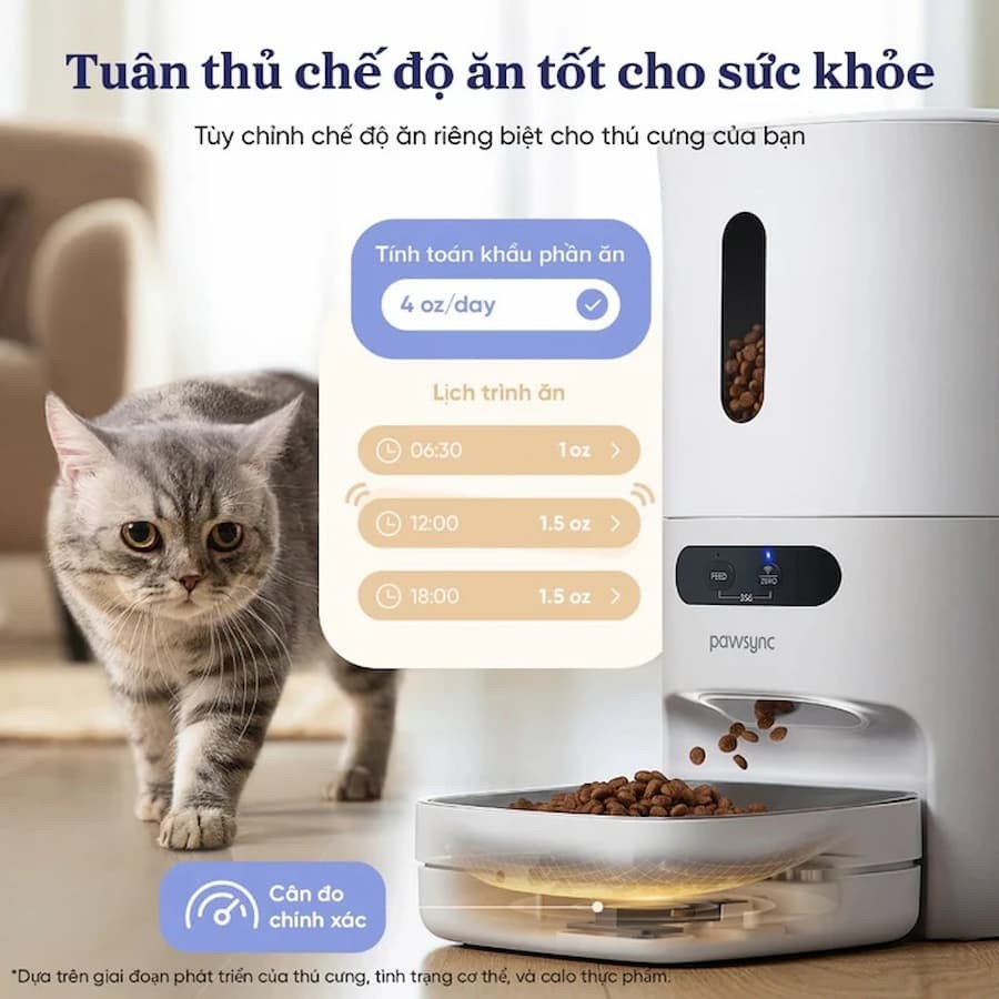 Điểm nổi bật Máy cho chó mèo ăn thông minh Pawsync