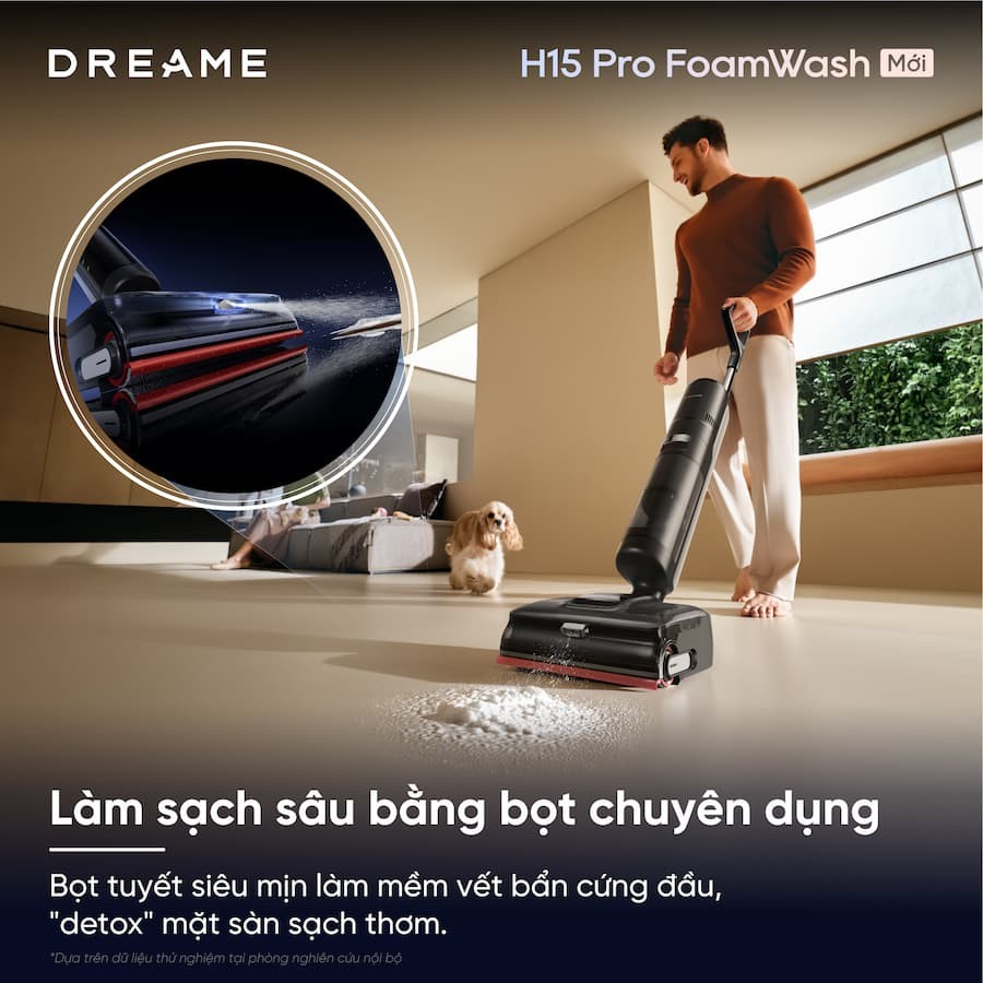 Tính năng nổi bật Máy hút bụi lau nhà cầm tay Dreame H15 Pro FoamWash