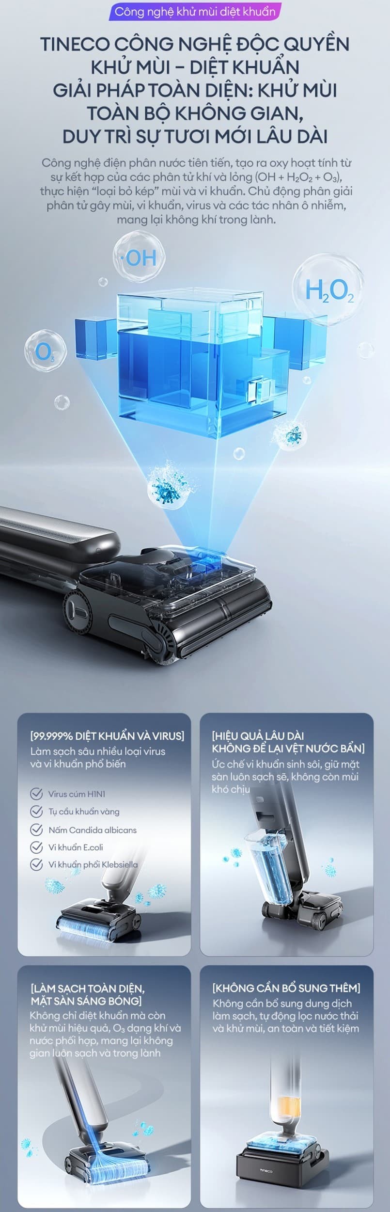 Vì sao nên mua máy hút bụi lau sàn khô ướt Tineco Floor One S9 Artist Steam Pro?