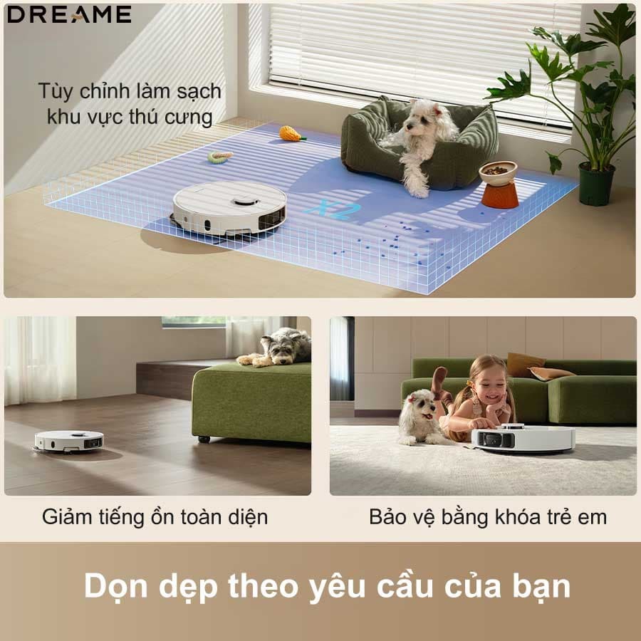 Robot hút bụi lau sàn Dreame L10s Ultra gen 3 Tính Năng Thông Minh và Bảo Vệ Thảm