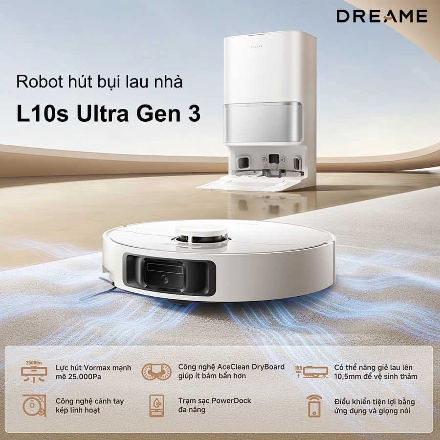 Robot hút bụi lau nhà Dreame L10s Ultra Gen 3