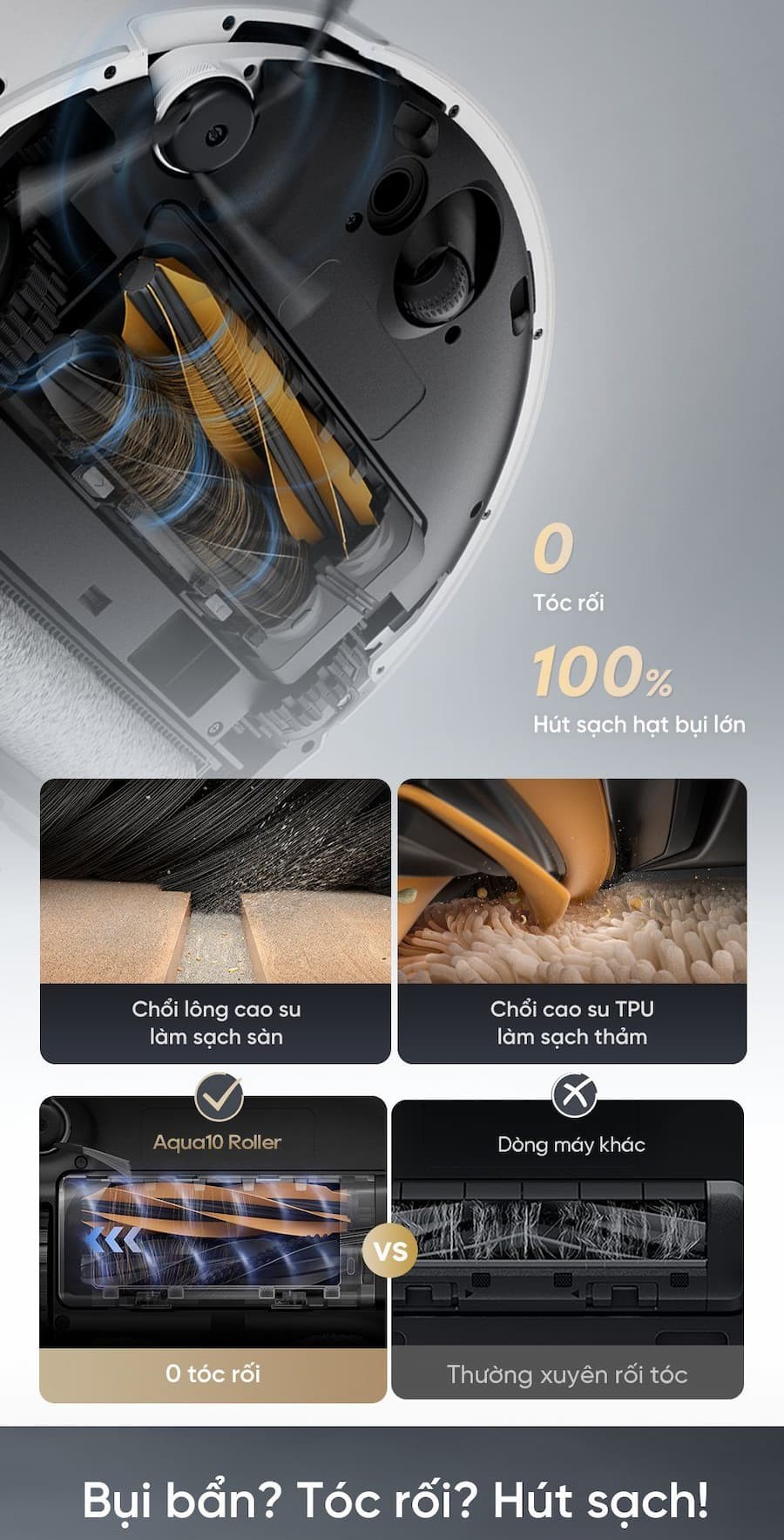 Điểm nổi bật Robot hút bụi lau sàn chuyên dụng Dreame Aqua10 Roller