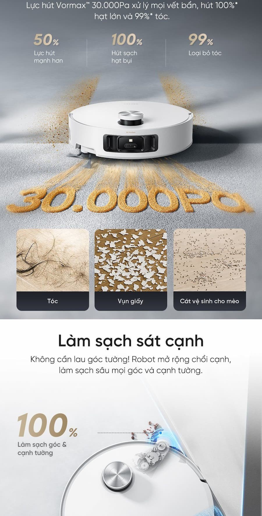 Điểm nổi bật Robot hút bụi lau sàn chuyên dụng Dreame Aqua10 Roller