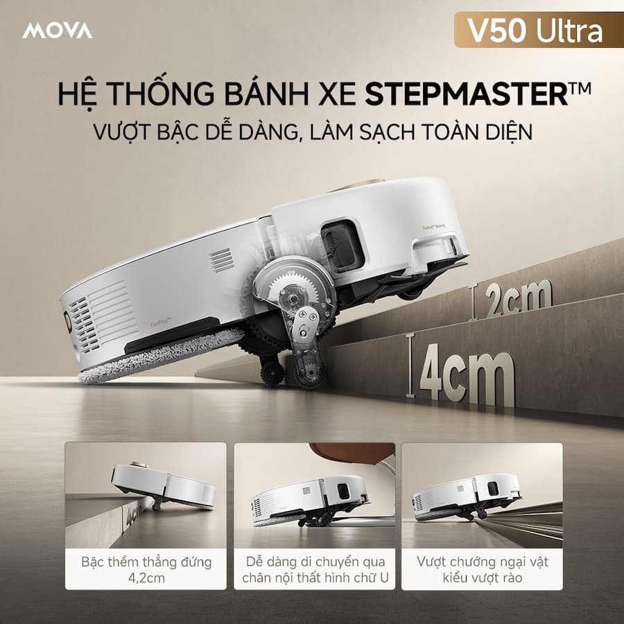 Khả năng Di chuyển và Tiếp cận Độc đáo Robot V50 Ultra