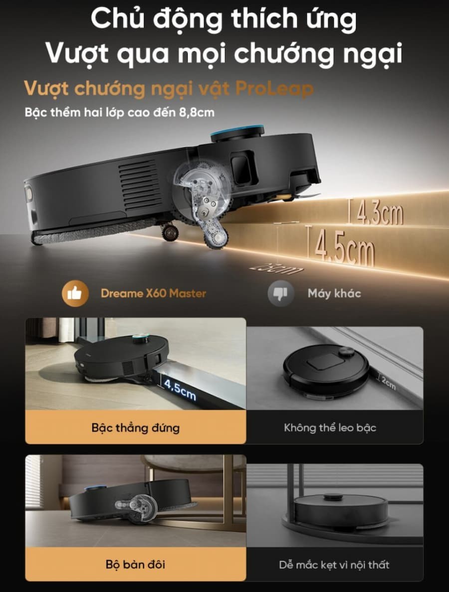 Robot hút bụi lau sàn Dreame X60 Master có gì khác biệt?