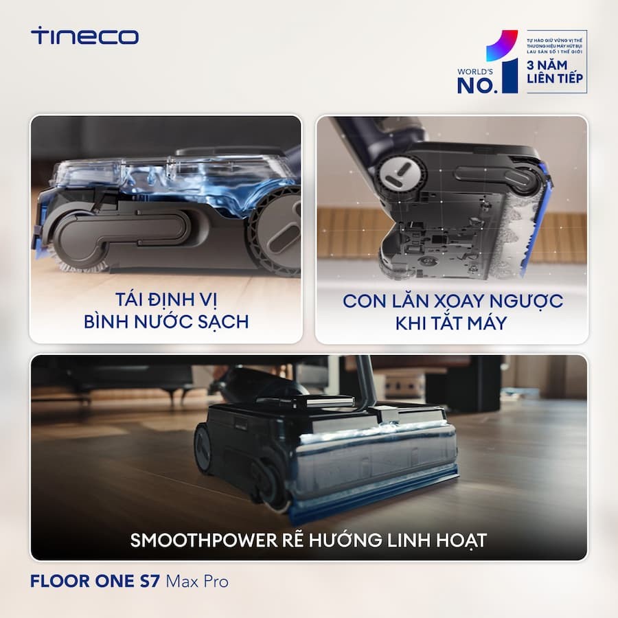 Máy hút bụi lau sàn khô ướt Tineco FLOOR ONE S7 Max Pro 5