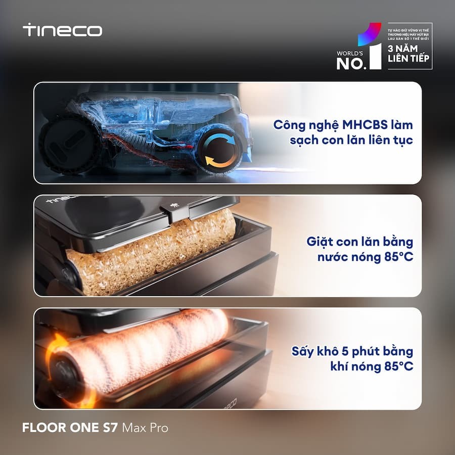 Máy hút bụi lau sàn khô ướt Tineco FLOOR ONE S7 Max Pro 4