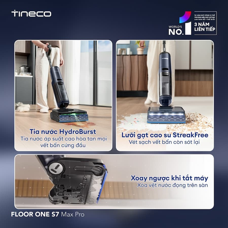 Máy hút bụi lau sàn khô ướt Tineco FLOOR ONE S7 Max Pro 7