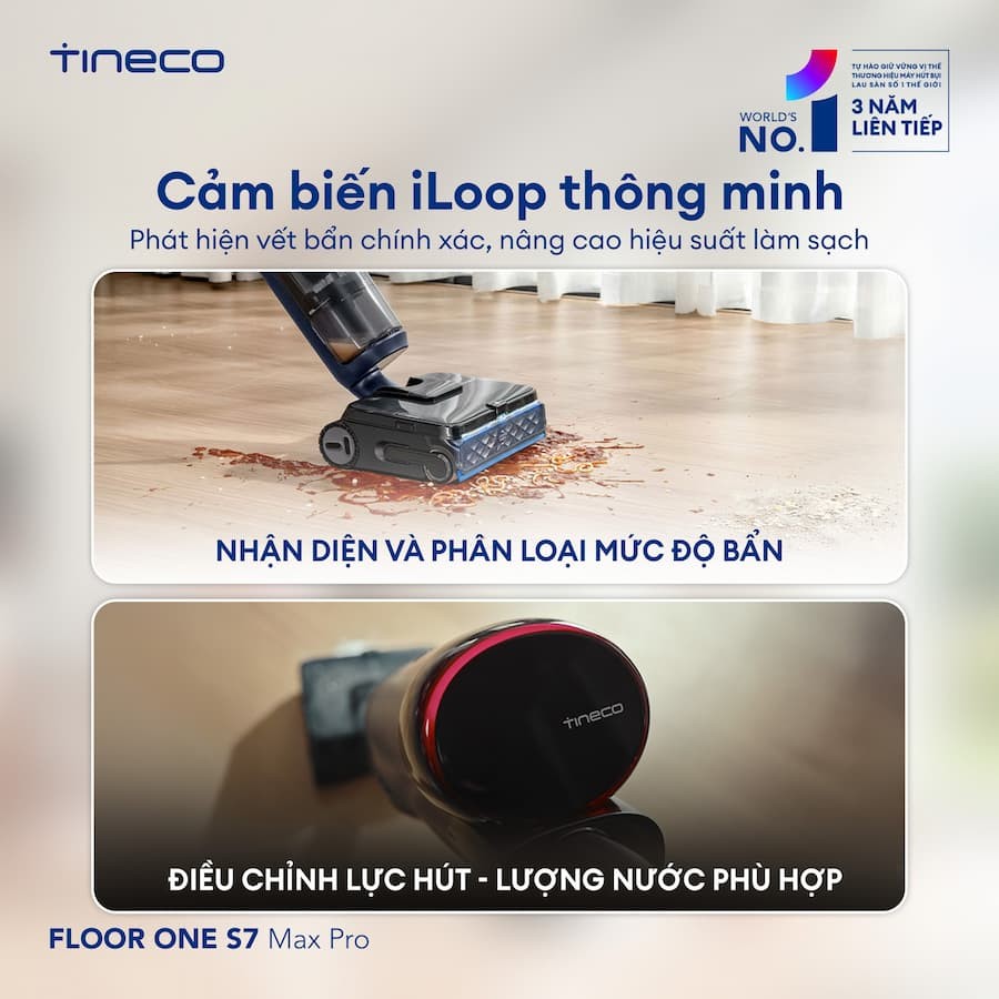 Máy hút bụi lau sàn khô ướt Tineco FLOOR ONE S7 Max Pro 6