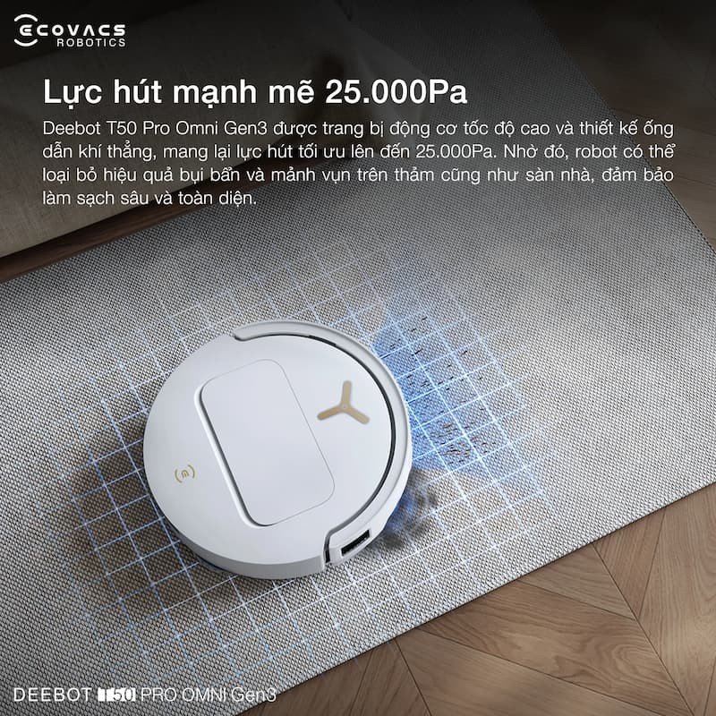 Robot hút bụi lau nhà Ecovacs DEEBOT T50 PRO OMNI Gen3 6