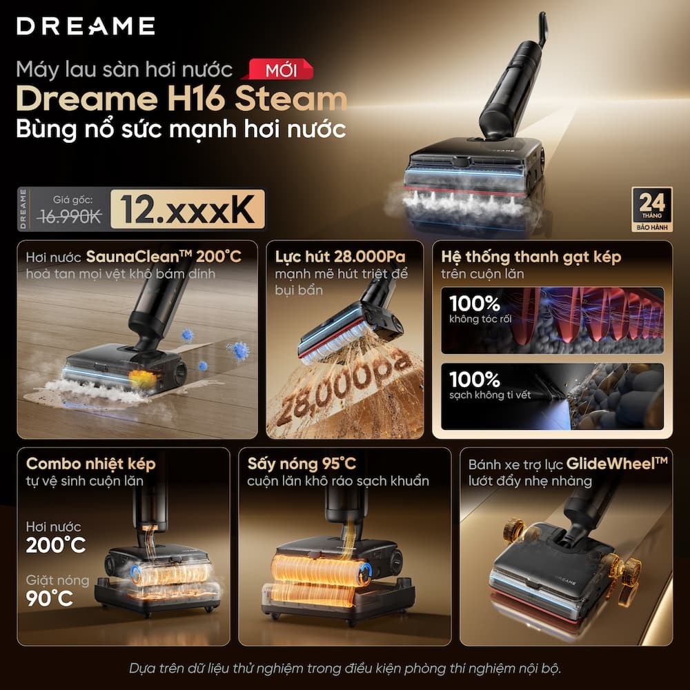 Máy hút bụi khô và ướt Dreame H16 Steam 2