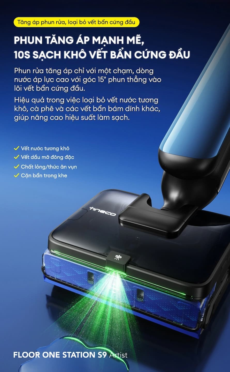 Tineco FLOOR ONE STATION S9 Artist - Lau sàn bằng nước nóng 5