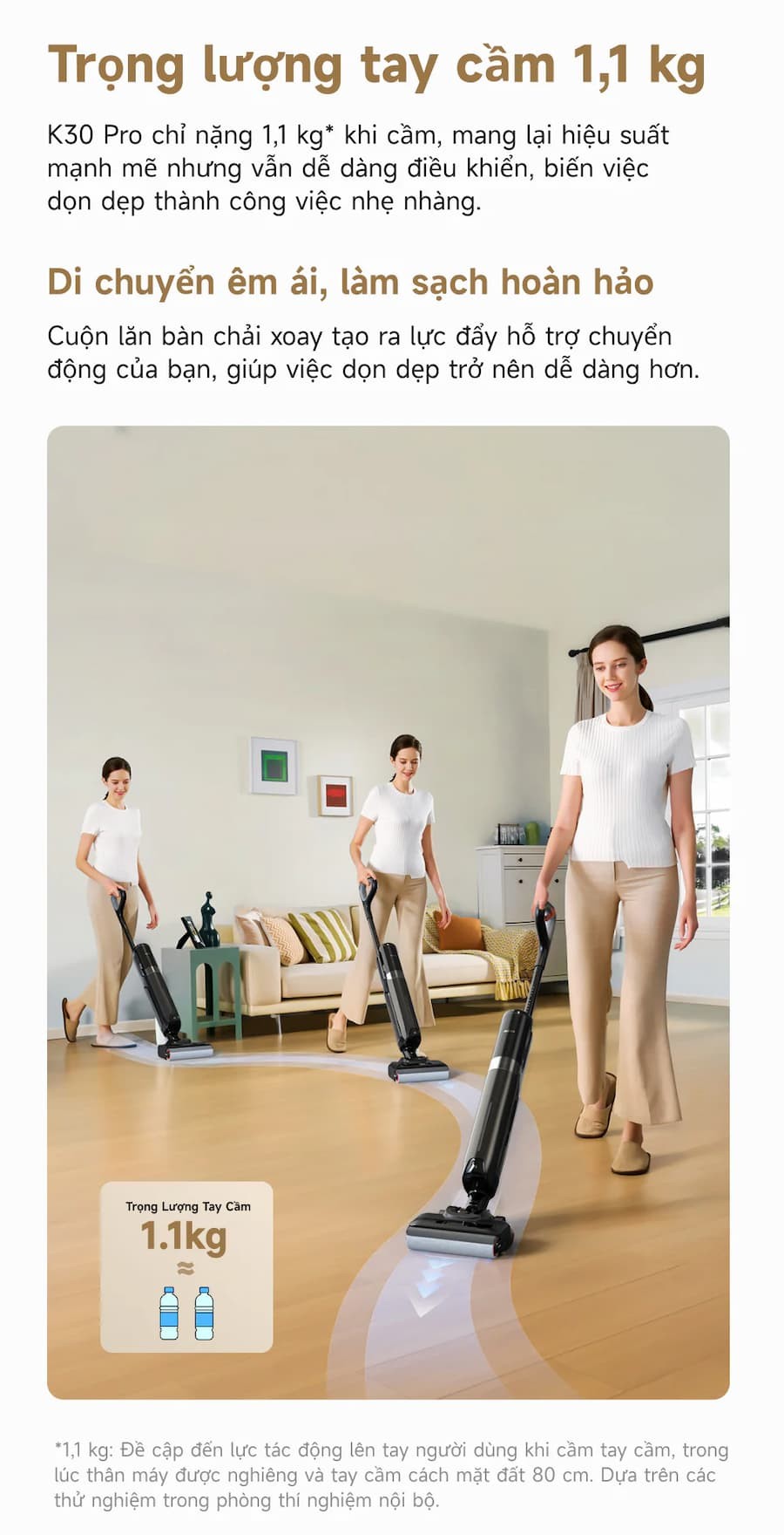 Tính năng nổi bật Máy hút bụi lau nhà khô và ướt Mova K30 Pro