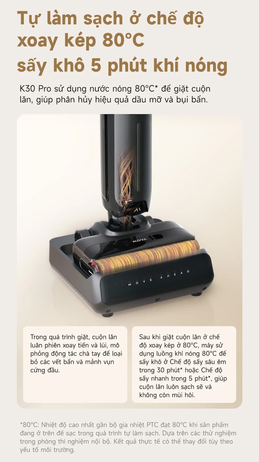 Tính năng nổi bật Máy hút bụi lau nhà khô và ướt Mova K30 Pro