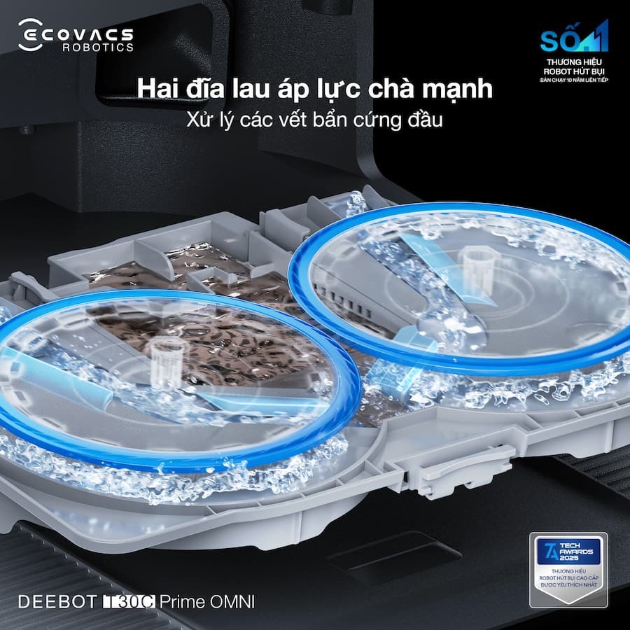 Robot hút bụi lau nhà Ecovacs Deebot T30C Prime Omni Vệ sinh trạm sạc
