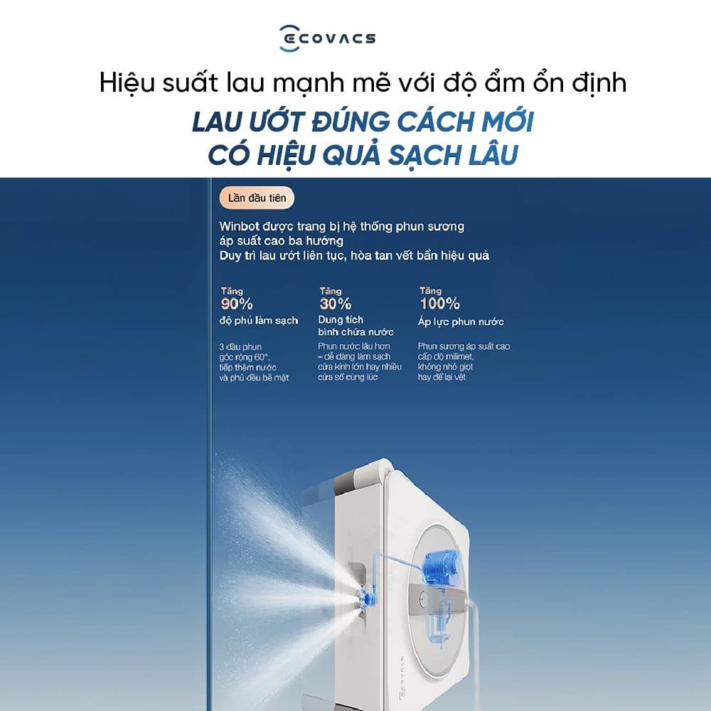 Robot lau kính Ecovacs Winbot W2S Omni 6