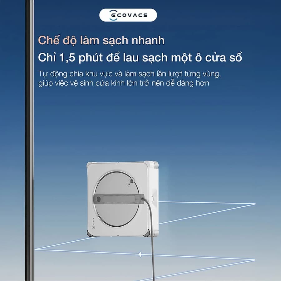 12 lớp bảo vệ an toàn Robot lau kính Winbot W2S Omni