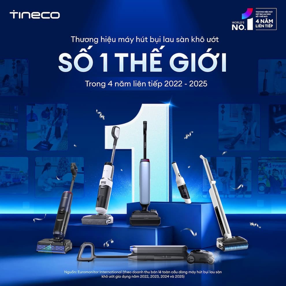 Giới thiệu chung máy hút bụi lau sàn khô ướt Tineco