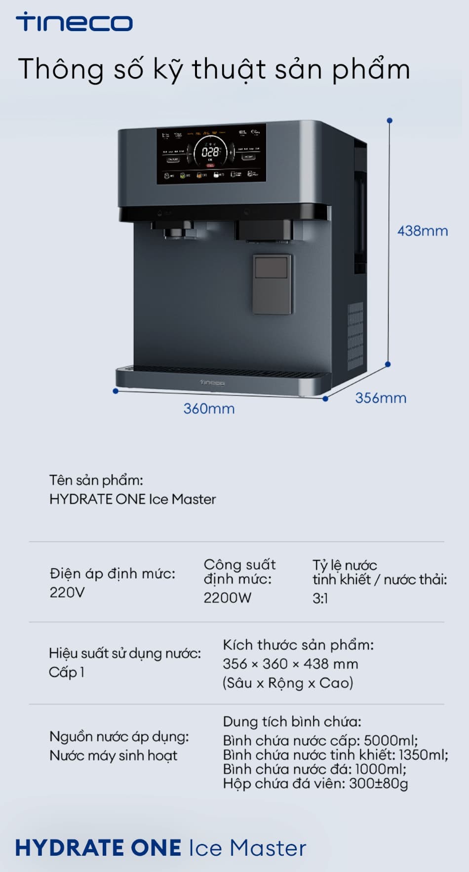 TINECO HYDRATE ONE ICE MASTER: THIẾT KẾ TINH TẾ - HÀI HÒA MỌI KHÔNG GIAN
