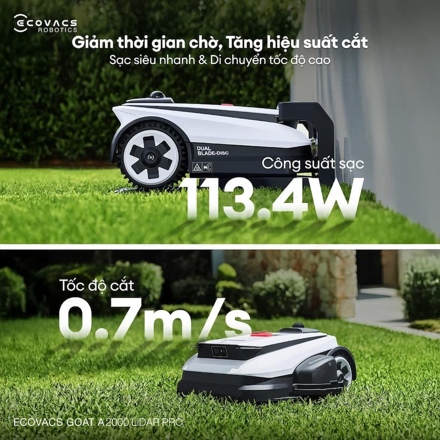 Robot cắt cỏ thông minh Ecovacs GOAT A2000 LiDAR PRO 8