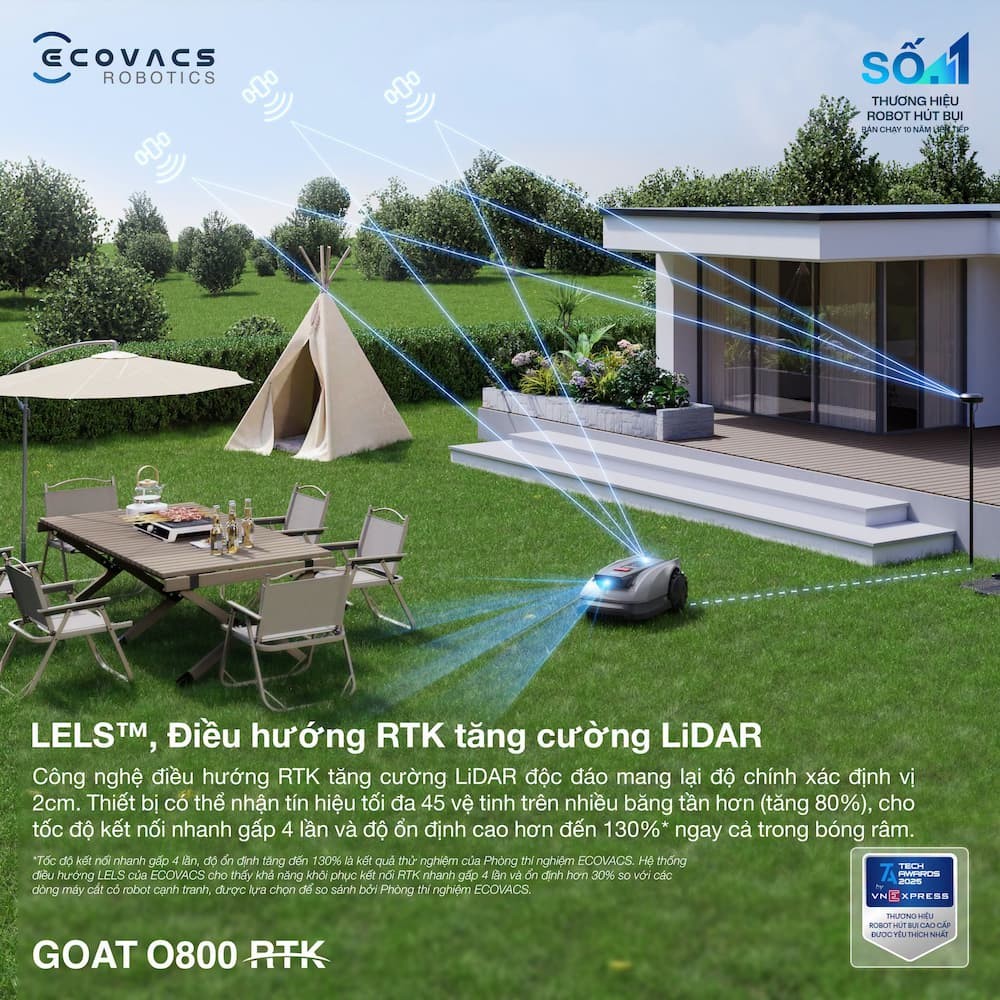 Robot cắt cỏ thông minh Ecovacs GOAT O800 RTK 4