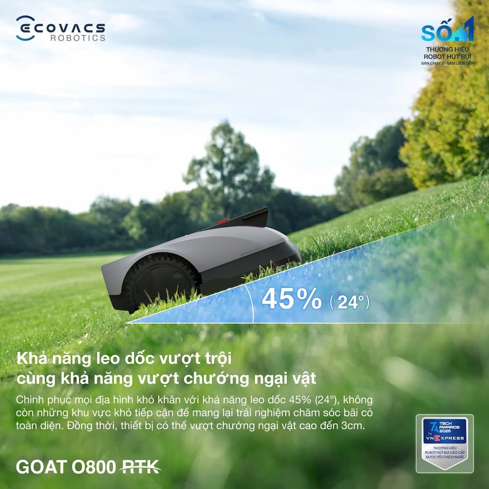 Robot cắt cỏ thông minh Ecovacs GOAT O800 RTK 5