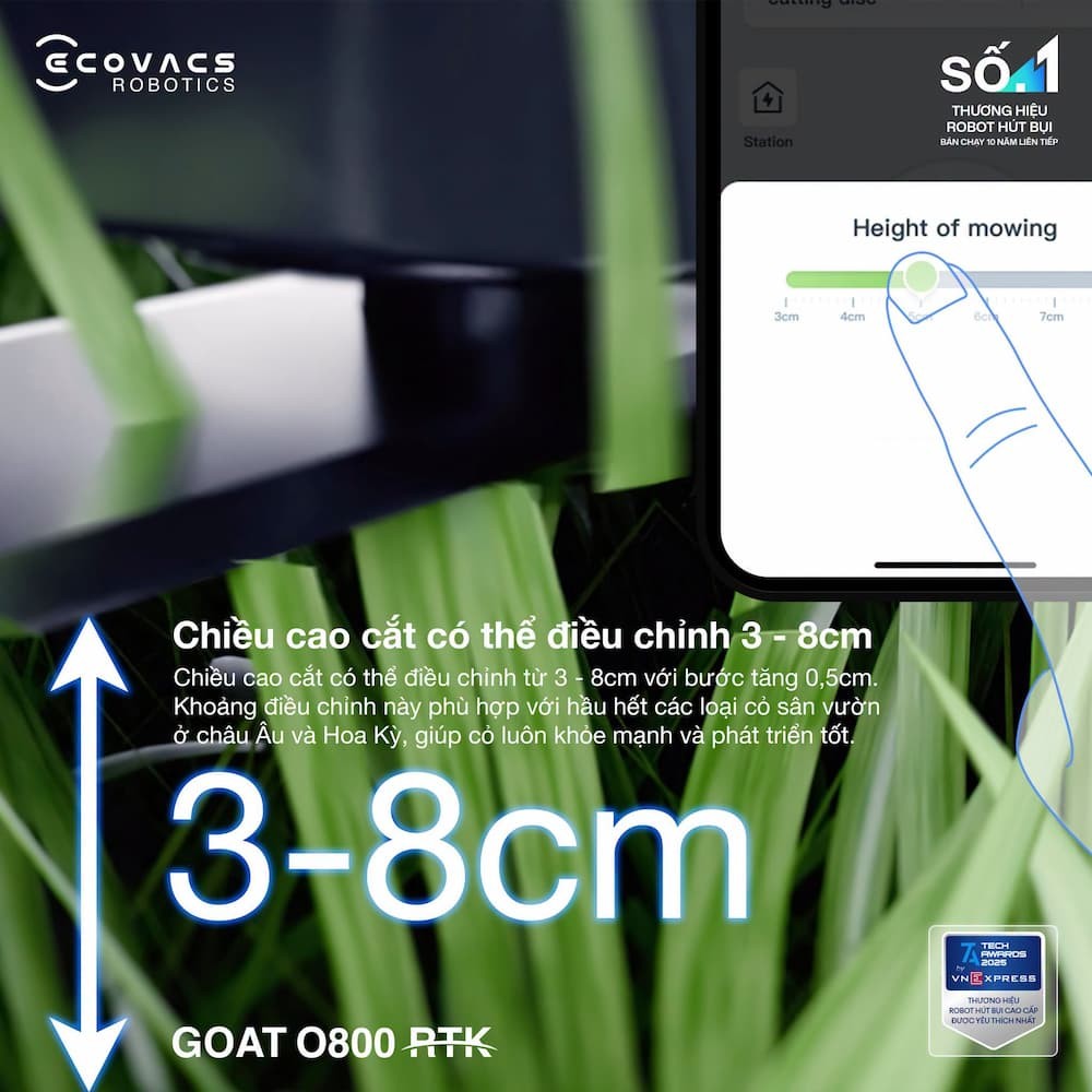 Robot cắt cỏ thông minh Ecovacs GOAT O800 RTK 8