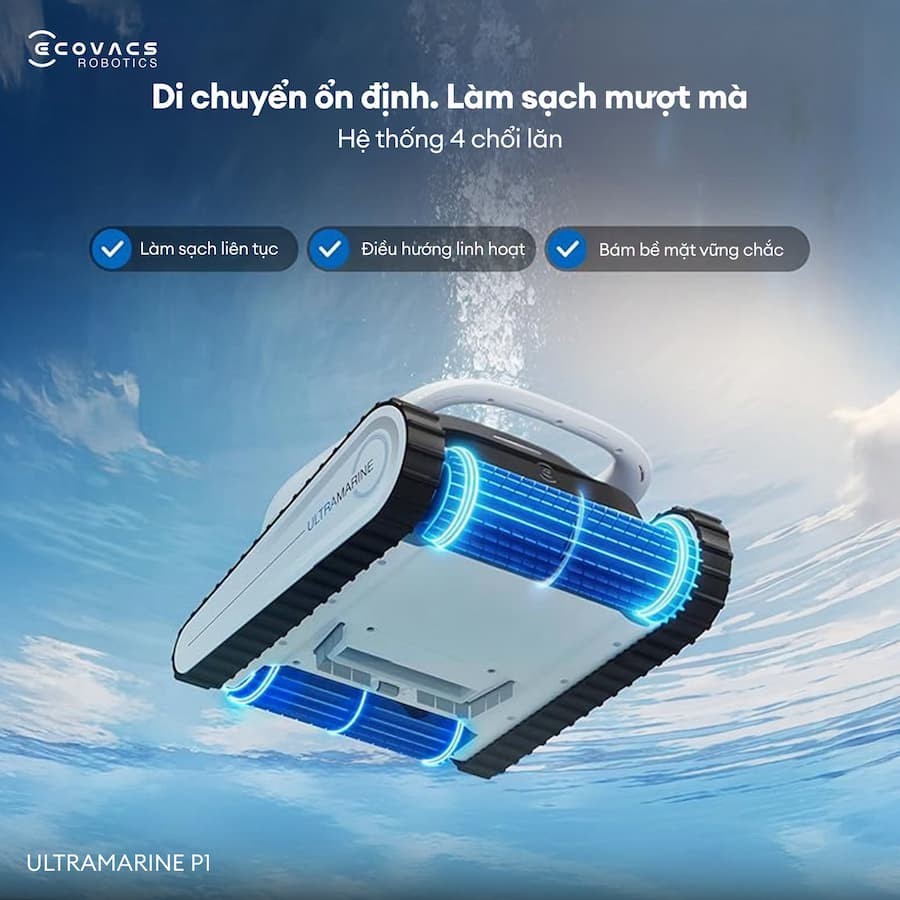 Ecovacs Ultramarine P1 Làm Sạch Toàn Diện 3D (Đáy - Tường - Mực Nước)