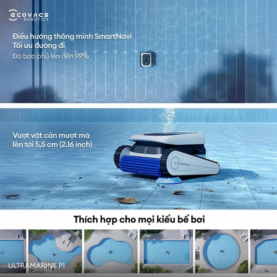 Hệ Thống Định Vị Thông Minh SmartNavi (IMU Sensor) Robot dọn bể Ecovacs Ultramarine P1