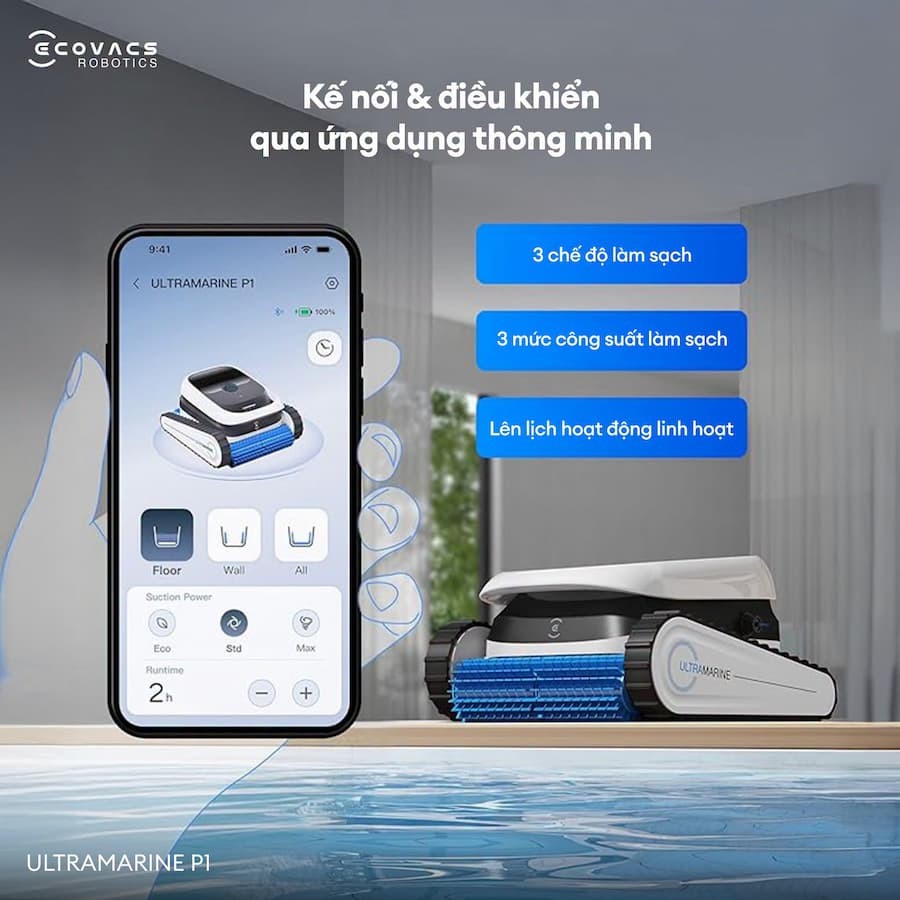Ultramarine P1 Độ Bền Cao & Kết Nối ECOVACS HOME