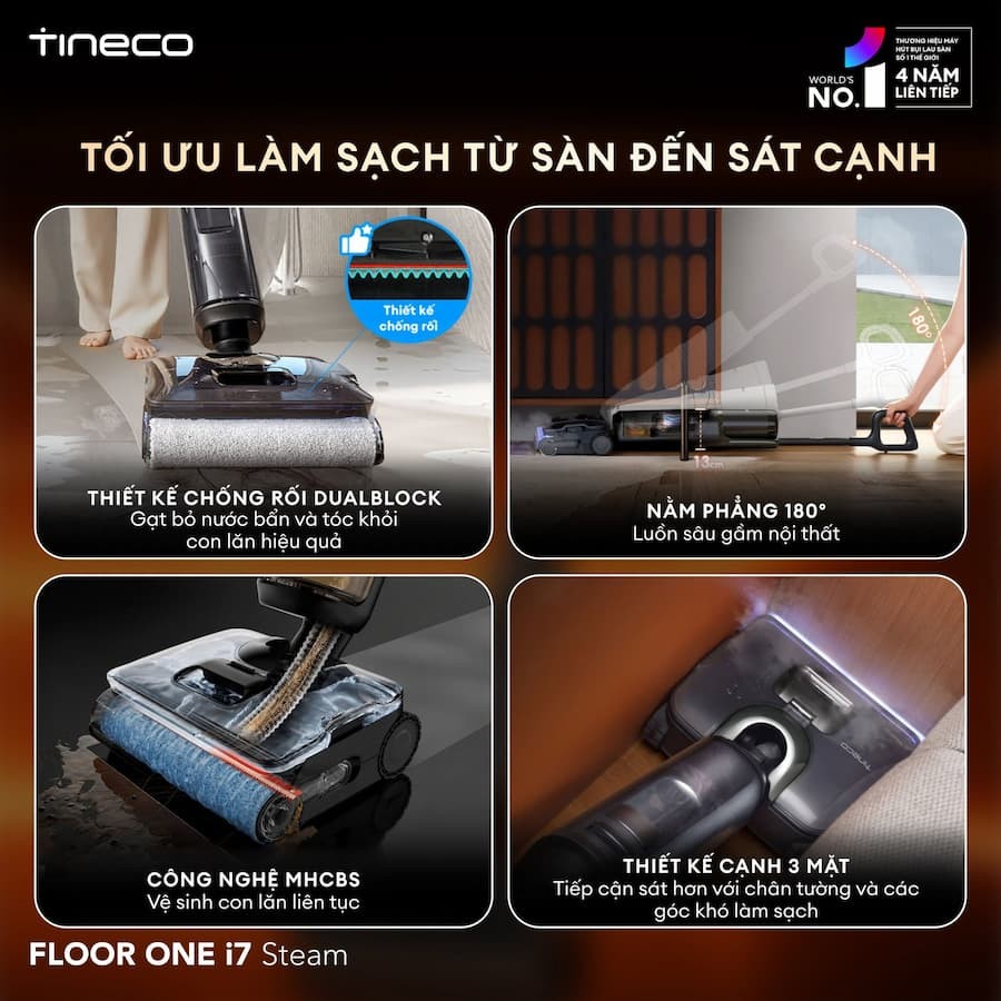 Ưu điểm nổi bật của công nghệ MHCBS Tineco khi lau sàn