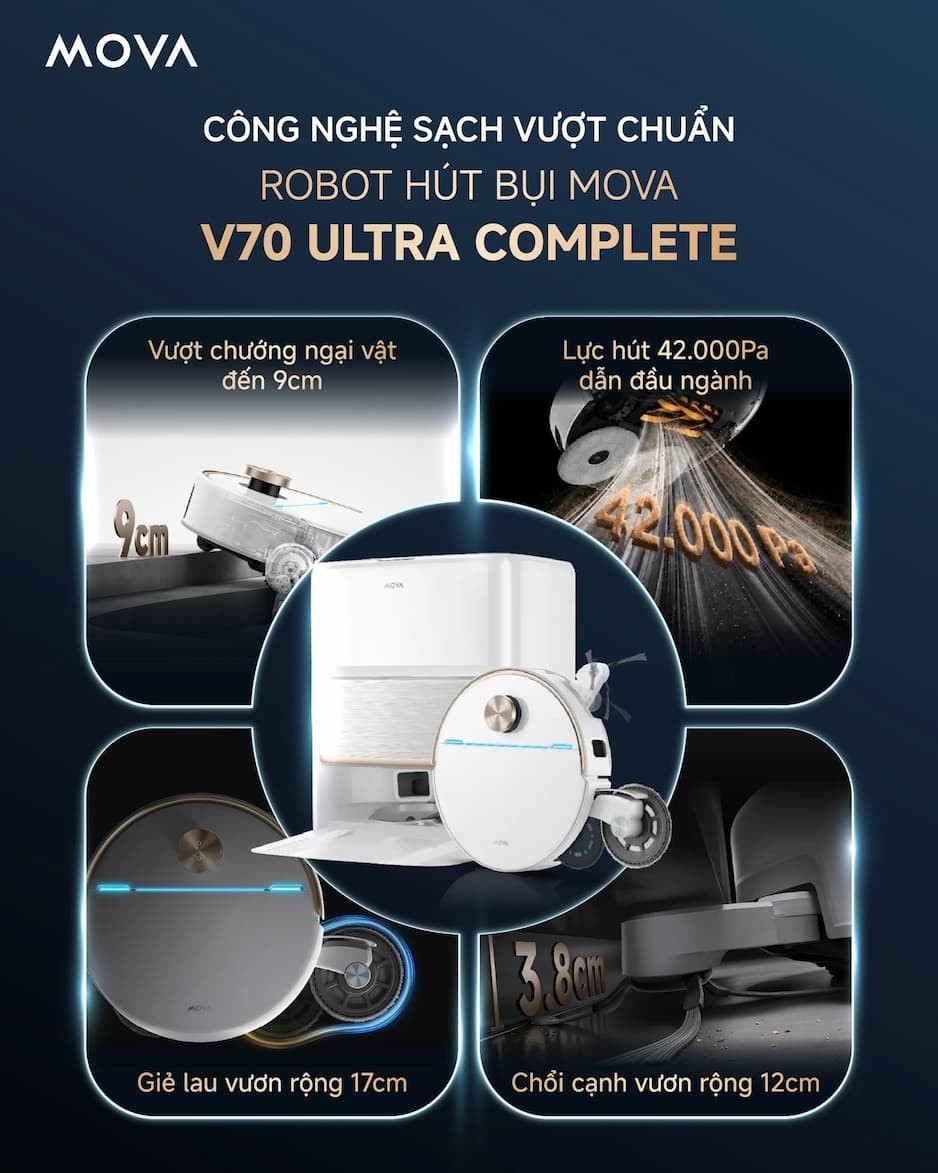 Robot hút bụi lau nhà MOVA V70 Ultra Complete