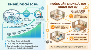 Chỉ số PA là gì? nên mua robot hút bụi lực hút bao nhiêu?