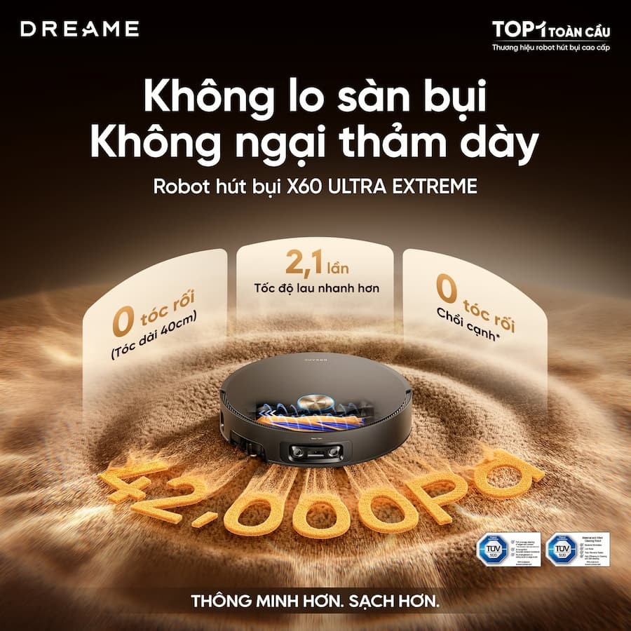 Robot hút bụi Lực hút siêu khủng 30.000 - 42.000 Pa có ý nghĩa thực tế gì?