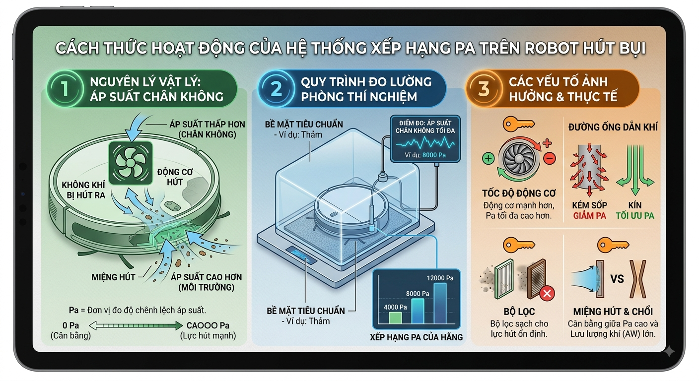 Các yếu tố ảnh hưởng làm giảm lực hút Pa thực tế