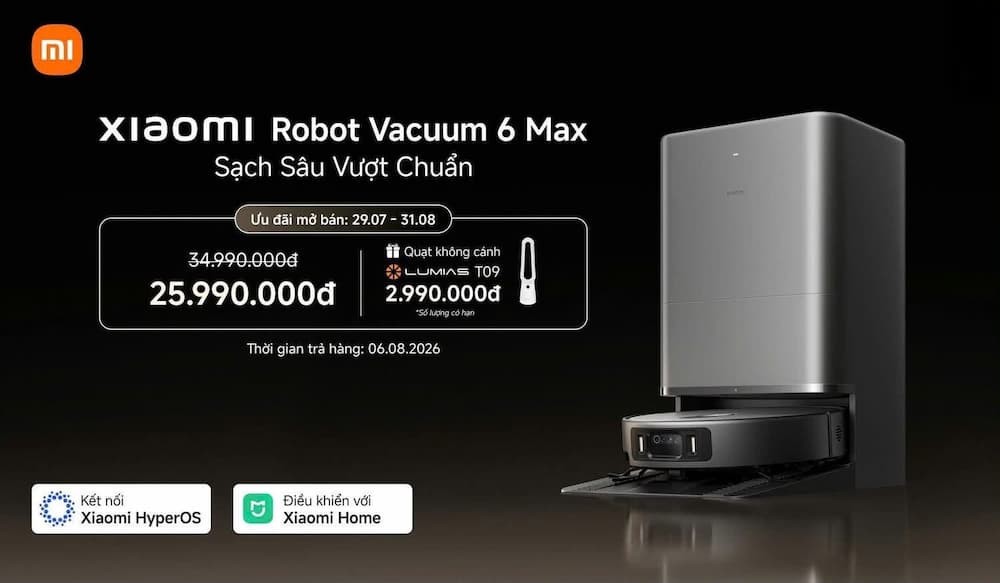 Robot hút bụi lau nhà Xiaomi Robot Vacuum 6 Max