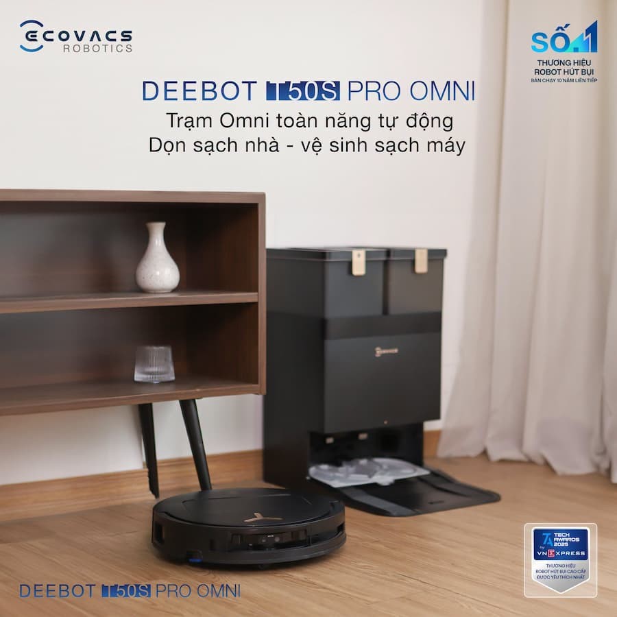 Robot hút bụi lau nhà Ecovacs Deebot T50S Pro Omni 6