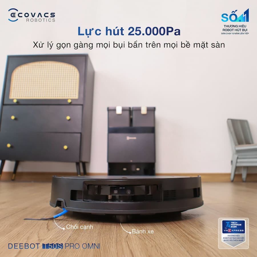Robot hút bụi lau nhà Ecovacs Deebot T50S Pro Omni 7
