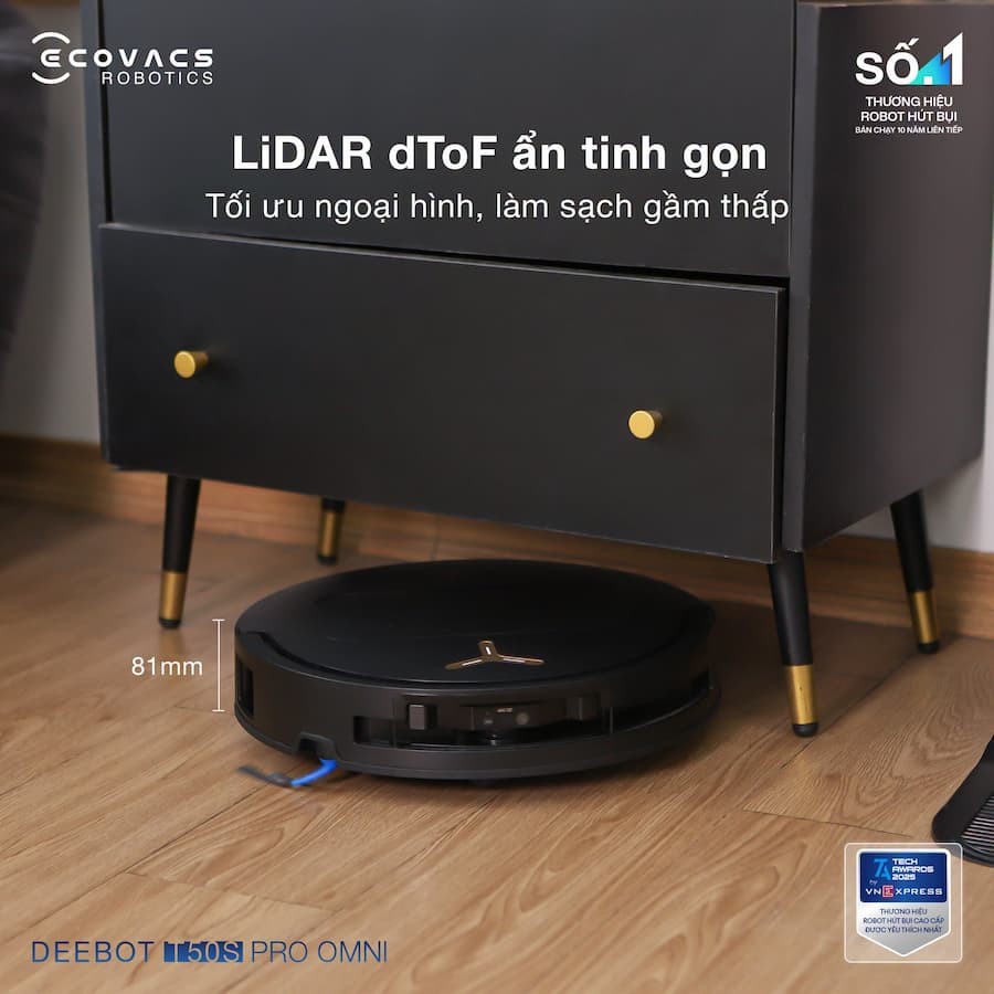 Robot hút bụi lau nhà Ecovacs Deebot T50S Pro Omni 8